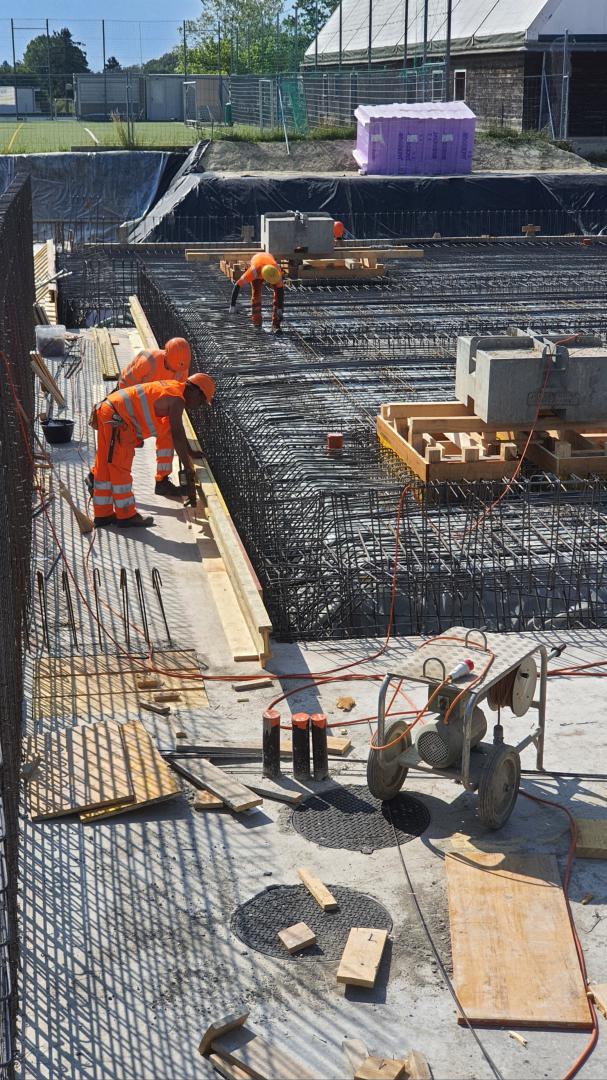 Ferraillage du radier du grand bassin, vue globale