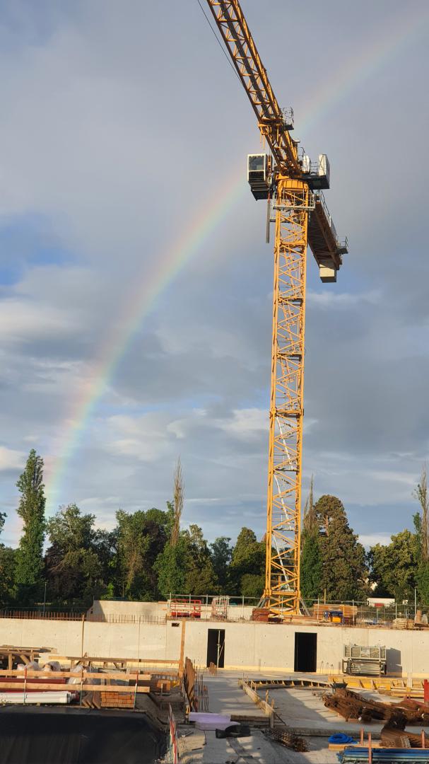 Vue de la grue de chantier