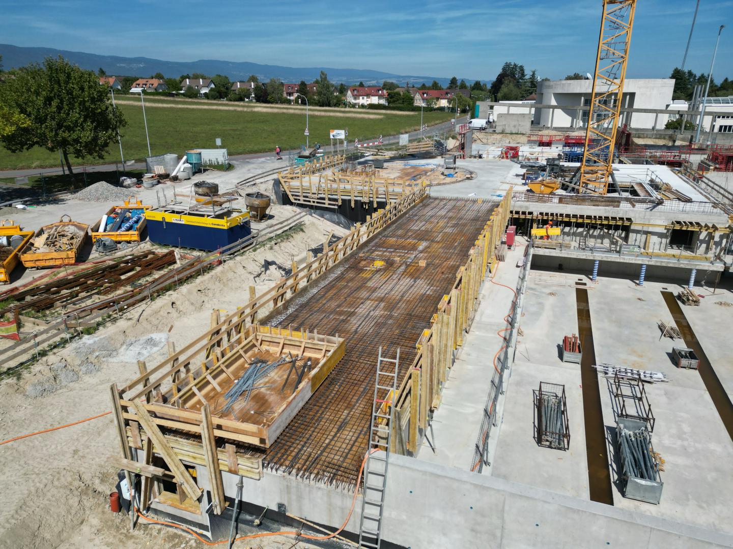 Piscine, Coffrage dalle sur locaux techniques (s. Grimm)